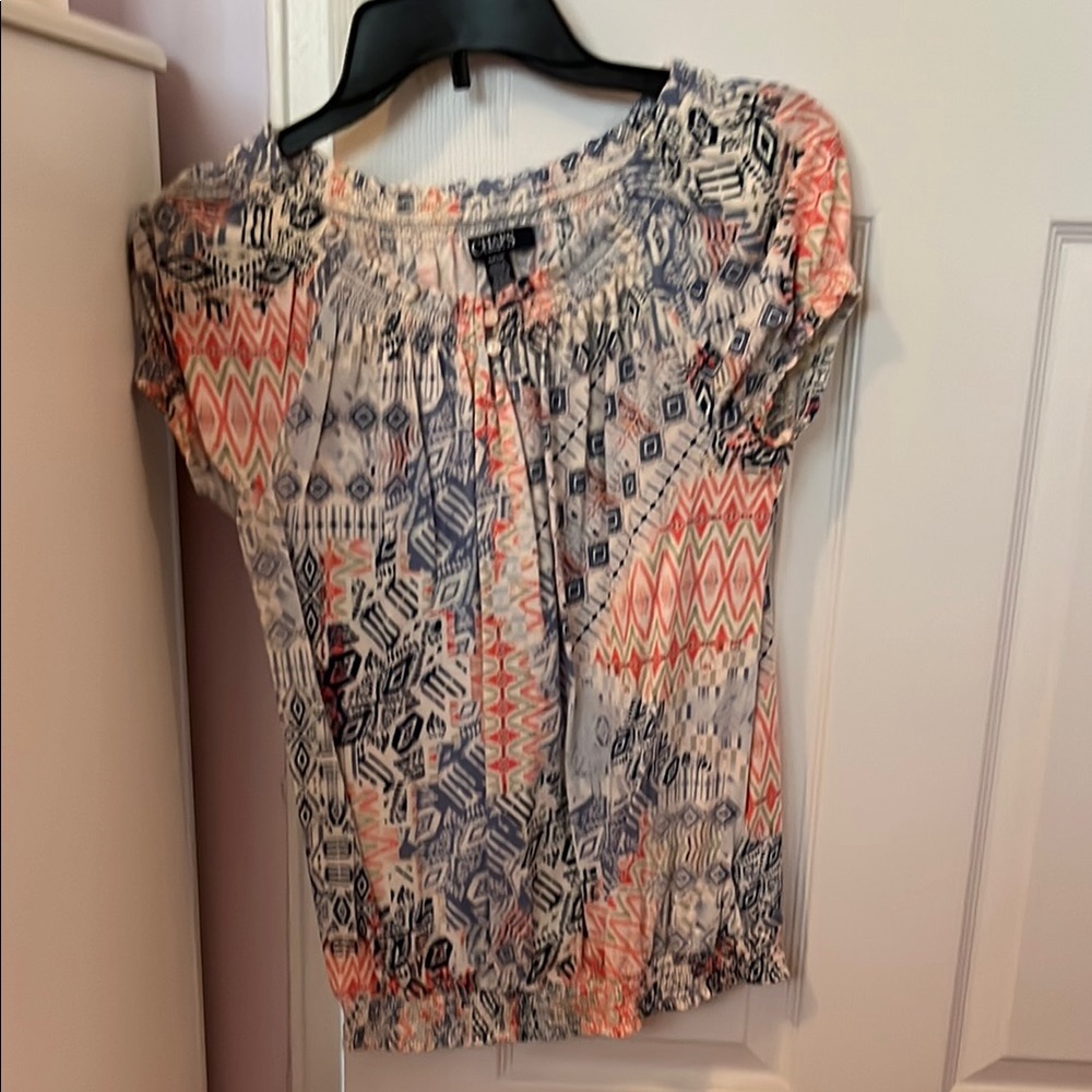 Chaps Women's Multicolor Patterned Top